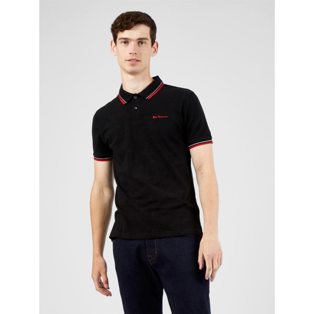 BEN SHERMAN SIGNATURE POLO BLACK