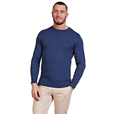 RAGING BULL COTTON CASHMERE CREW NECK SWEATER DEEP BLUE