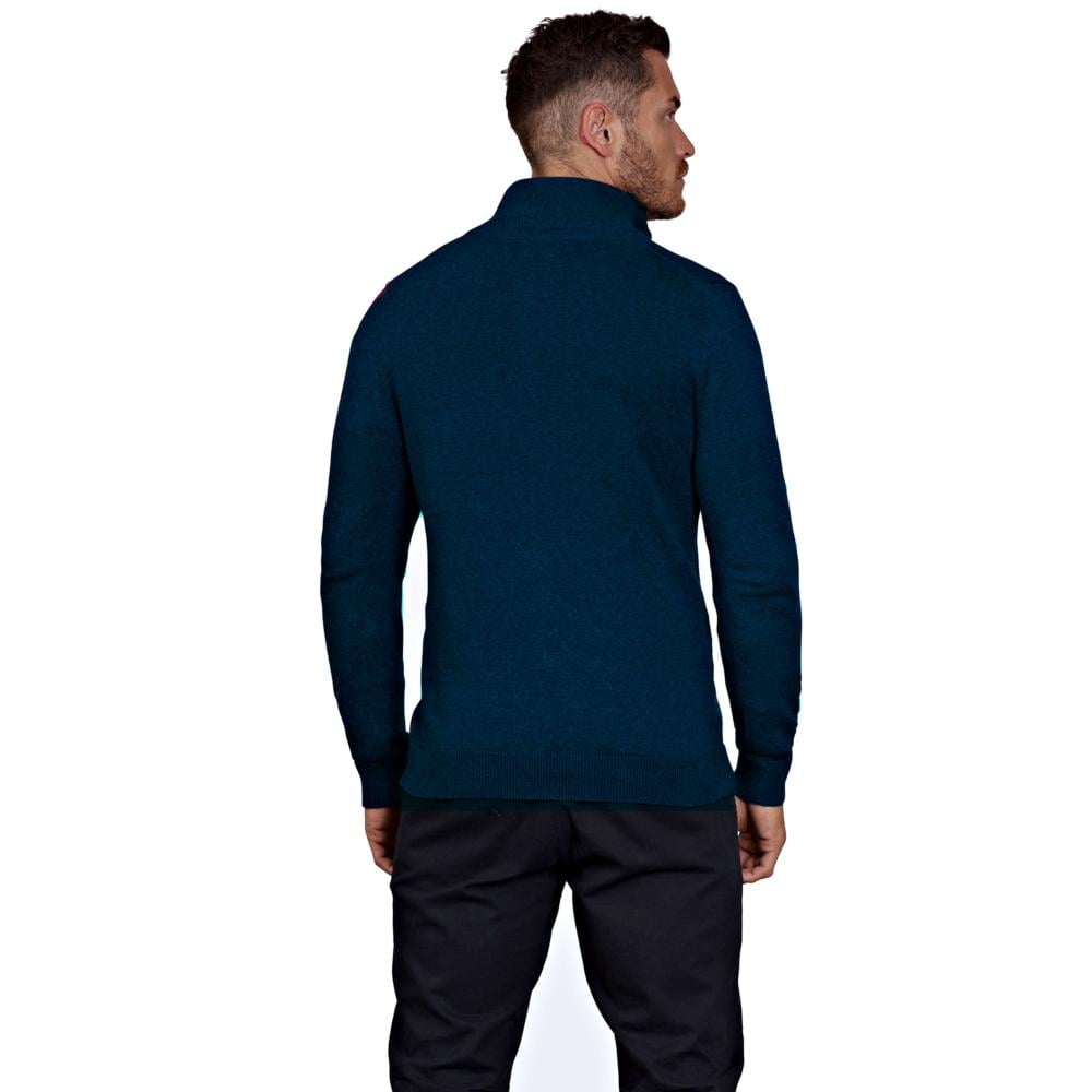 RAGING BULL KNITWEAR COTTON CASHMERE QUARTER ZIP FUNNEL NECK SWEATER