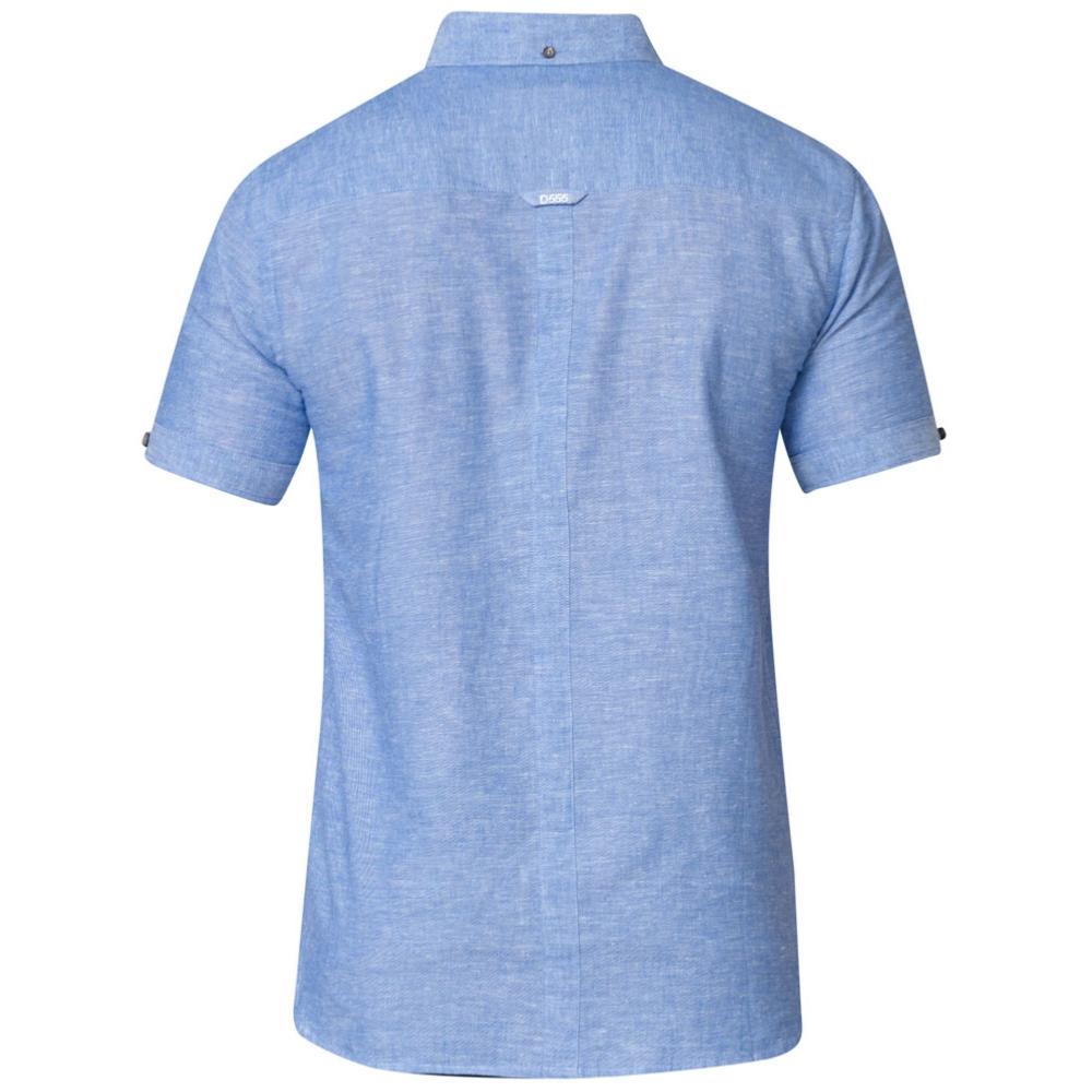 D555 Eric Linen-Cotton Short Sleeve Shirt Blue