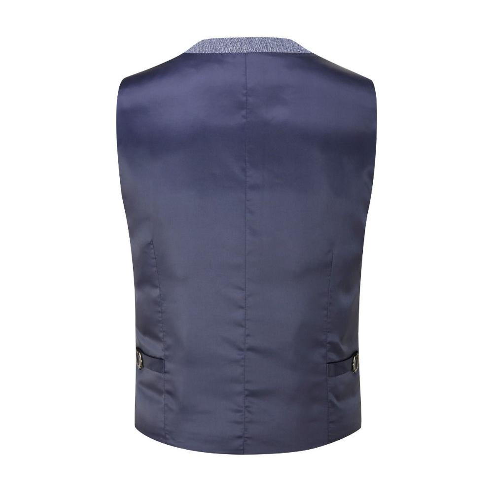 SKOPES JUDE HERRINGBONE EFFECT WAISTCOAT BLUE