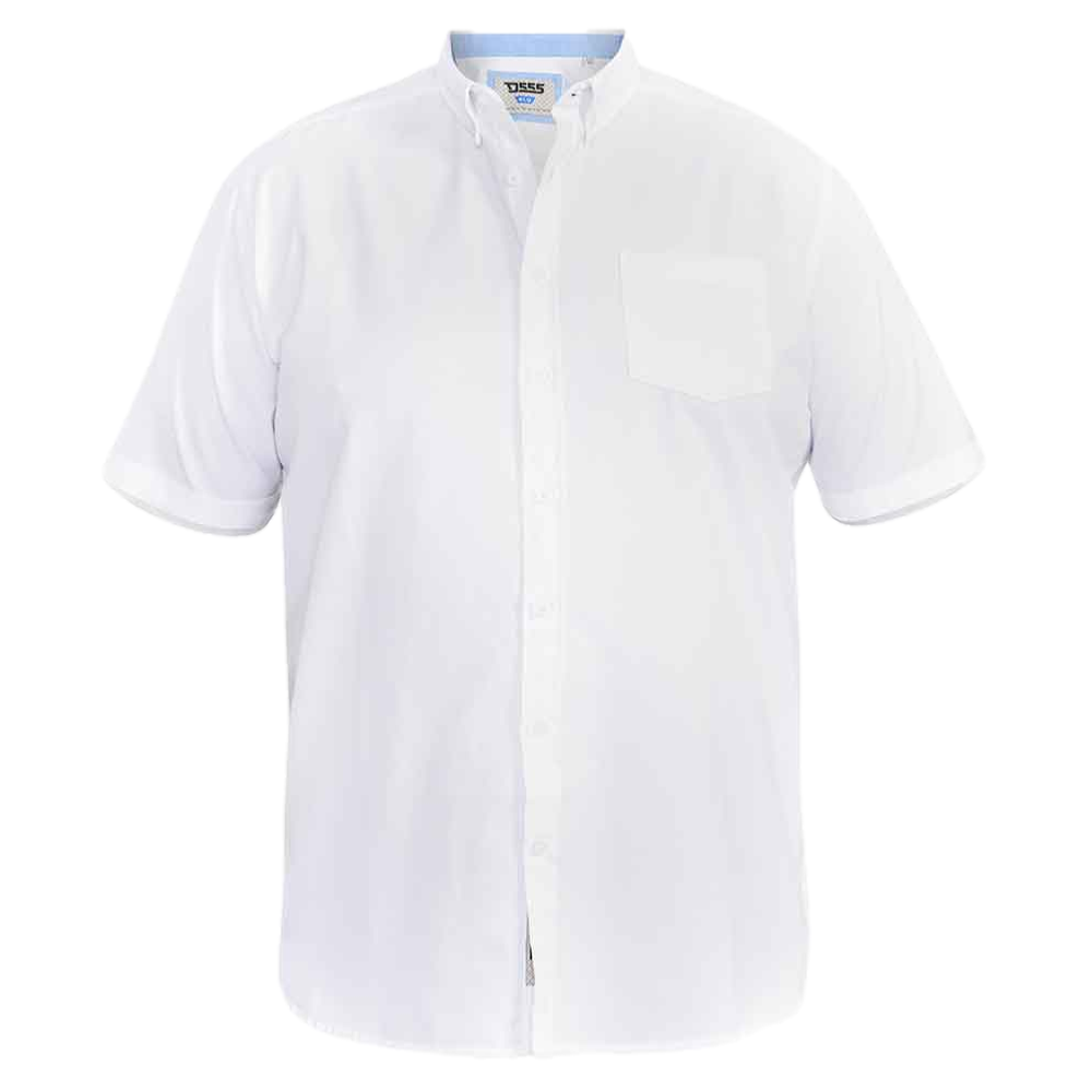D555 James Oxford Short Sleeve Shirt White