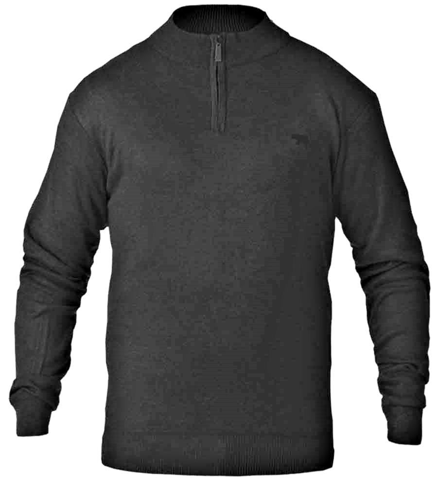 D555 GIUSEPPE QUARTER ZIP LIGHTWEIGHT COTTON SWEATER BLACK