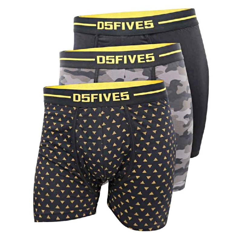 D555 SYLVESTER 3 PACK COTTON STRETCH PRINTED BOXER SHORTS