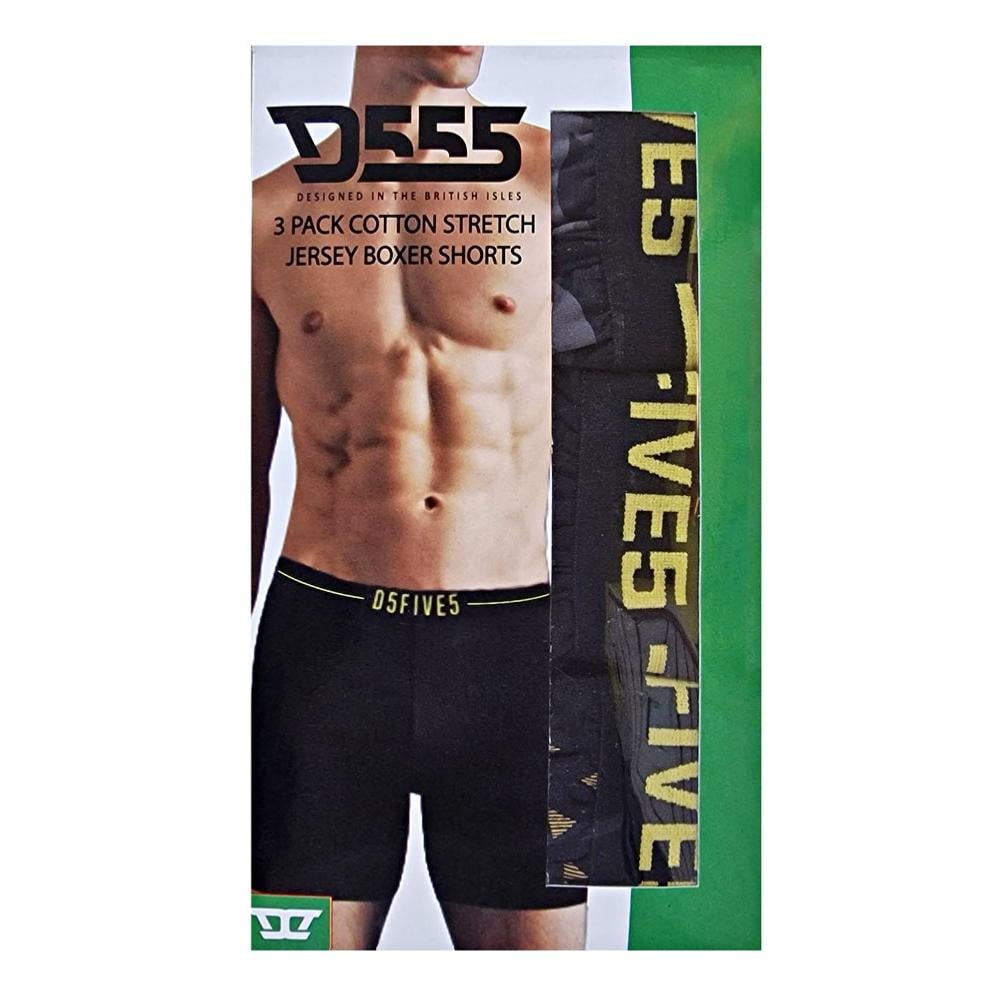 D555 SYLVESTER 3 PACK COTTON STRETCH PRINTED BOXER SHORTS
