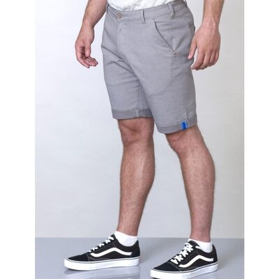 D555 CALVIN MICRO PRINT COTTON STRETCH CHINO SHORTS GREY
