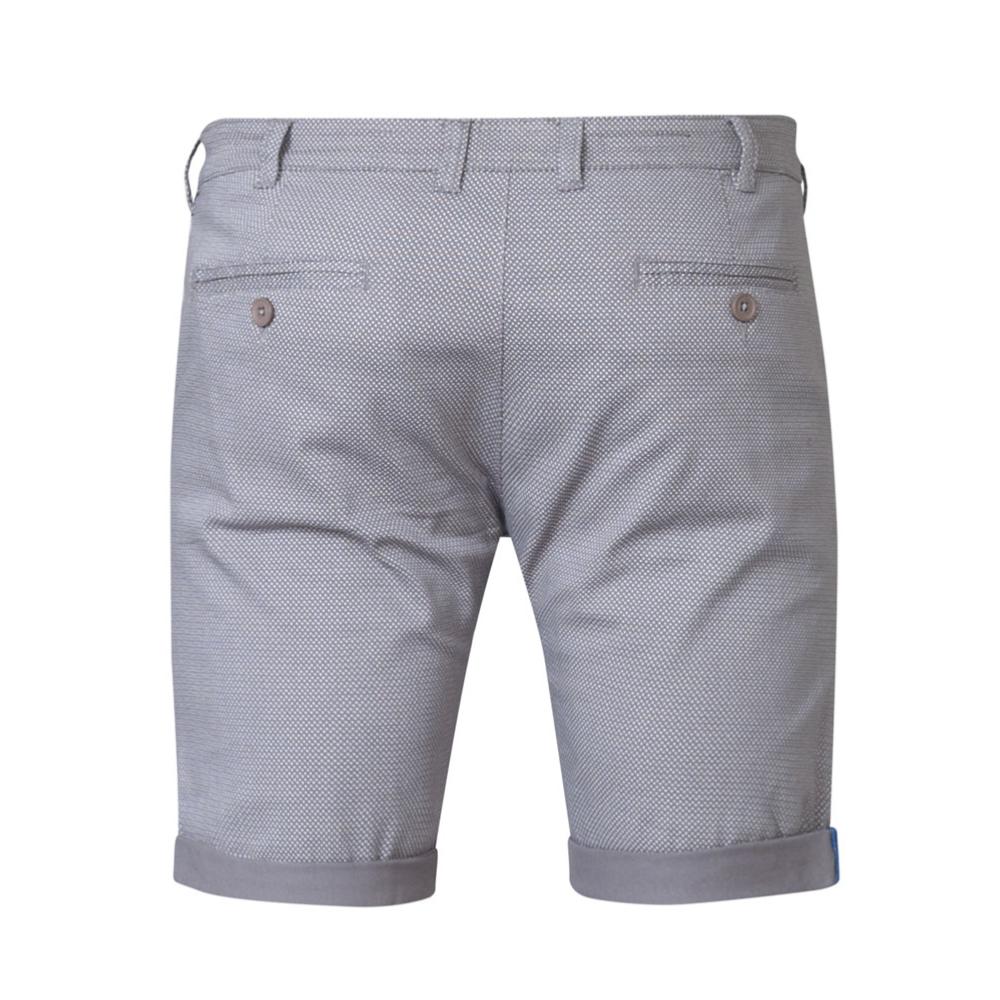 D555 CALVIN MICRO PRINT COTTON STRETCH CHINO SHORTS GREY