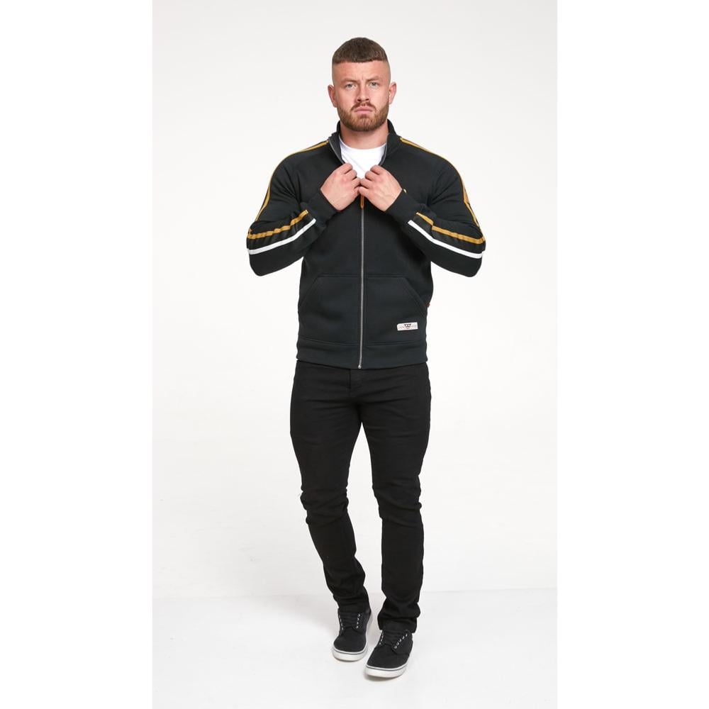 D555 MARSTON ZIP THROUGH SWEATSHIRT BLACK