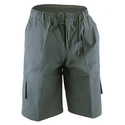 D555 NICK LIGHTWEIGHT CARGO SHORTS WITH ELASTICATED STRETCH WAISTBAND DARK GREY