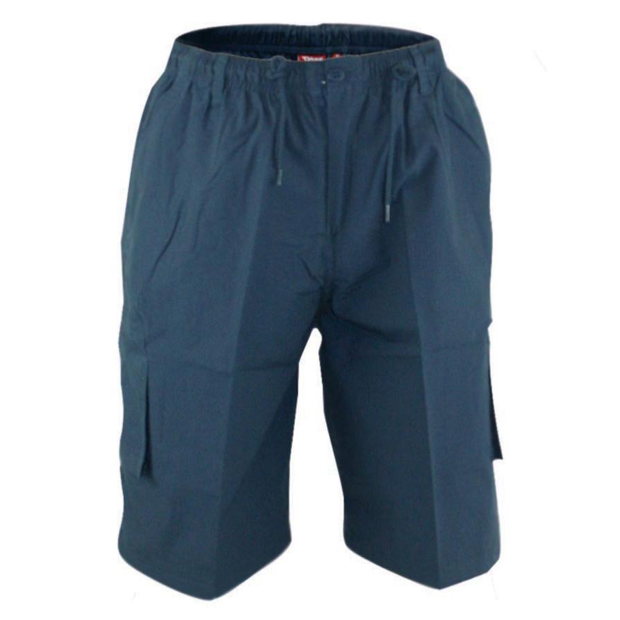 D555 NICK LIGHTWEIGHT CARGO SHORTS WITH ELASTICATED STRETCH WAISTBAND NAVY
