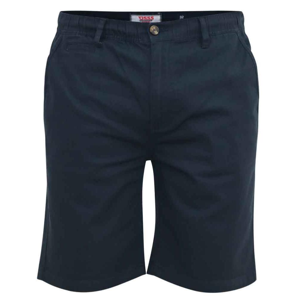 D555 Butley Elasticated Cotton Casual Stretch shorts Navy