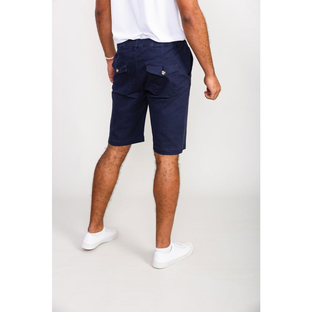 D555 Butley Elasticated Cotton Casual Stretch shorts Navy