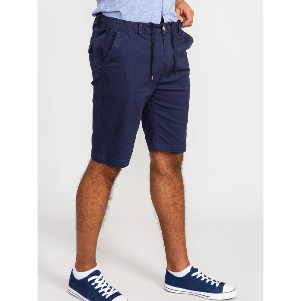 D555 Butley Elasticated Cotton Casual Stretch shorts Navy