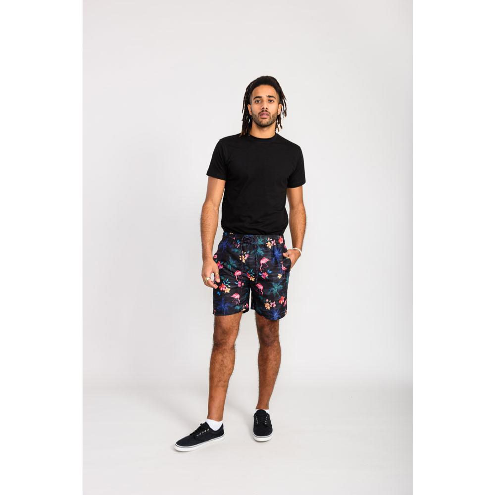 D555 CAMPTON FLAMINGO TROPICAL PRINT POOL SHORTS