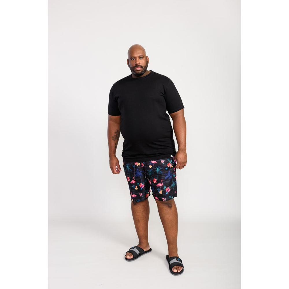 D555 CAMPTON FLAMINGO TROPICAL PRINT POOL SHORTS