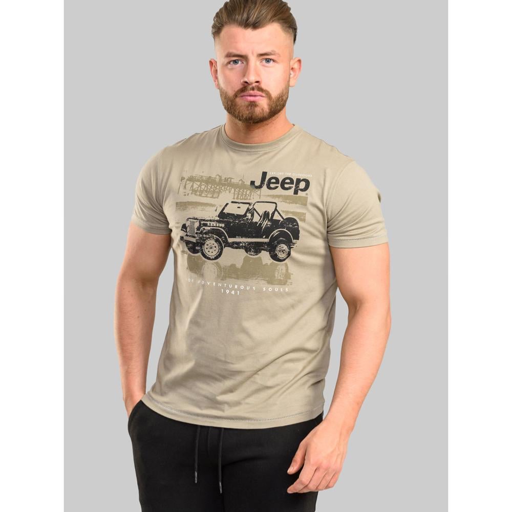D555 WOLVERTON OFFICIAL LICENSED JEEP PRINT TEE ADVENTUROUS SOULS