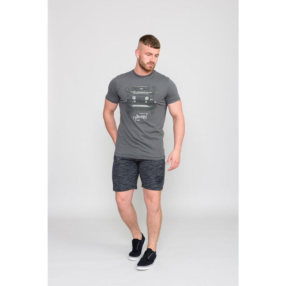 D555 SOMERTON OFFICIAL LICENSED JEEP PRINT T-SHIRT KHAKI GREEN