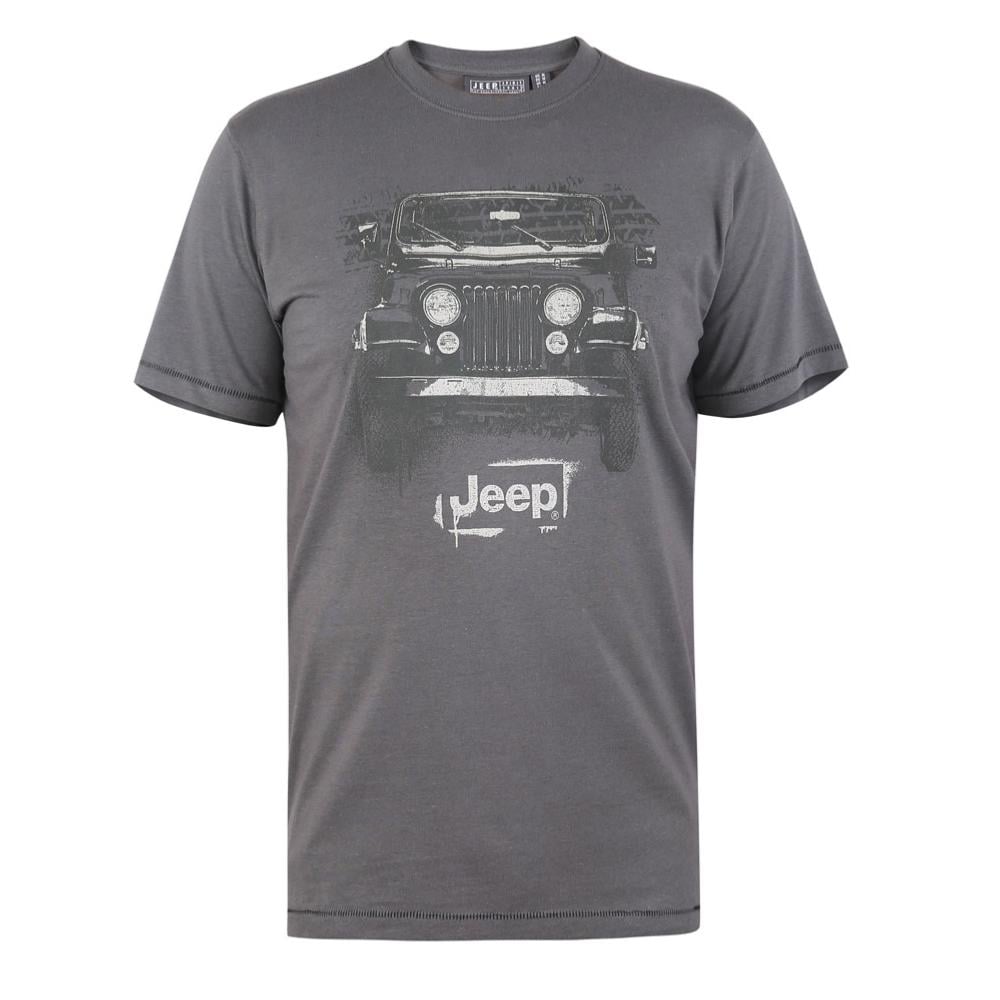 D555 SOMERTON OFFICIAL LICENSED JEEP PRINT T-SHIRT KHAKI GREEN
