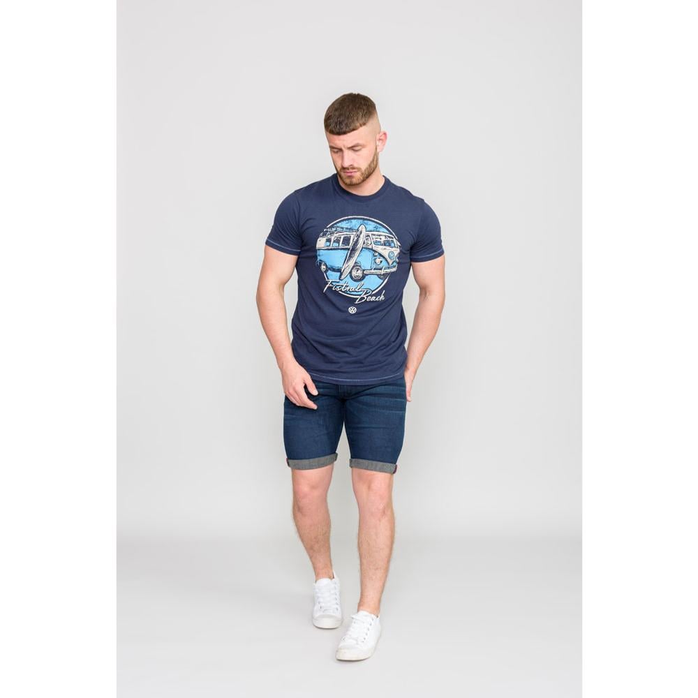 D555 WINTERTON OFFICIAL LICENSED VW CAMPERVAN TEE SHIRT NAVY