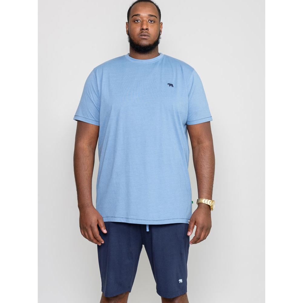 D555 STANMORE KINGSIZE JERSEY T-SHIRT AND SHORTS PYJAMA SET NAVY/BLUE