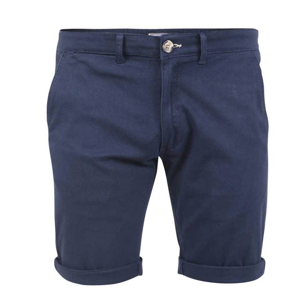 D555 BASILDON BIG MENS COTTON STRETCH CHINO SHORTS NAVY