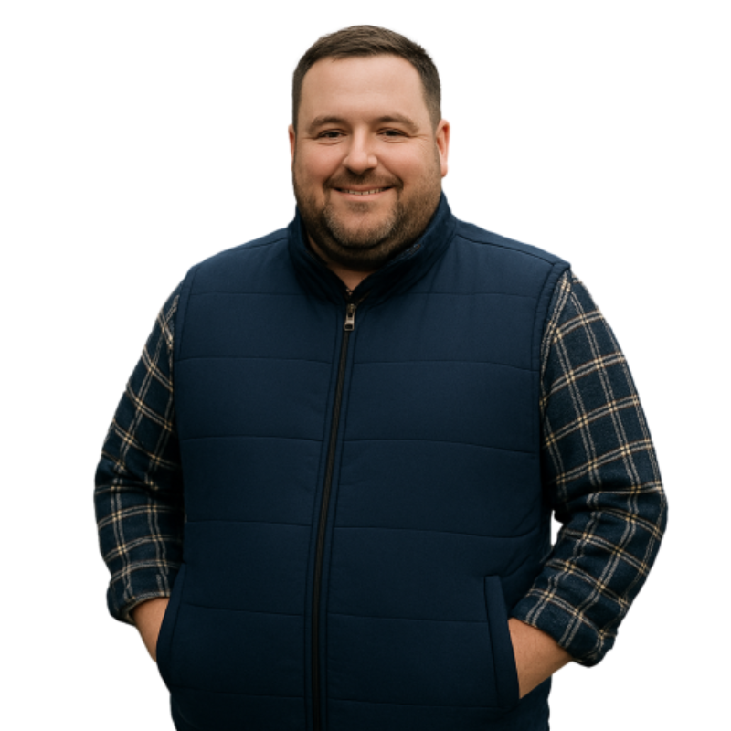 KAM Mens Big Padded Gilet Navy KV71