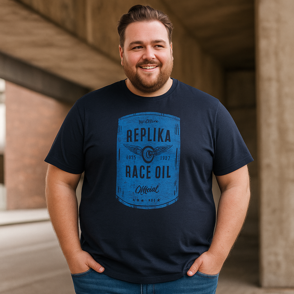 REPLIKA JEANS RAW VINTAGE PRINTED TEE RACE OIL BLACK