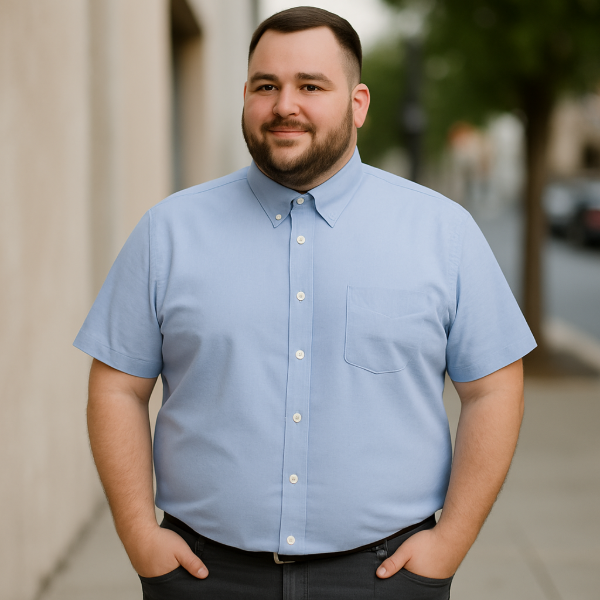 ESPIONAGE SHORT SLEEVE SHIRT BUTTON DOWN COLLAR BLUE SH149