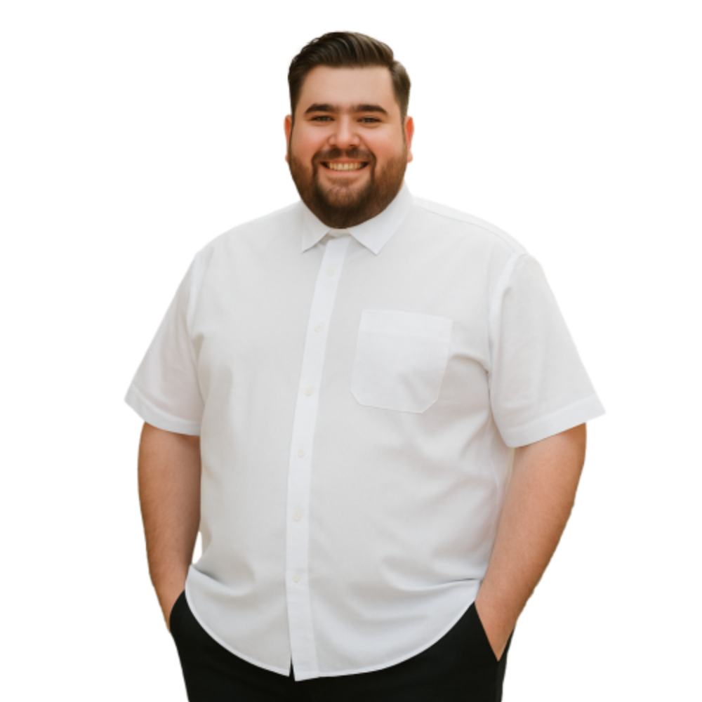 ESPIONAGE SHORT SLEEVE PLAIN COLLAR SHIRT WHITE SH147
