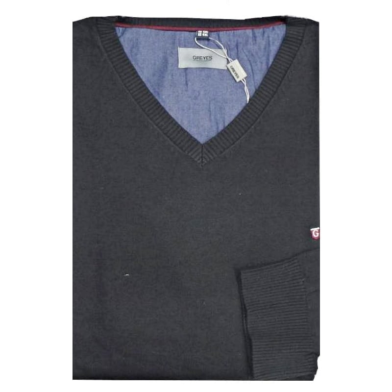 NORTH 56'4 COTTON VEE NECK SWEATER BLACK