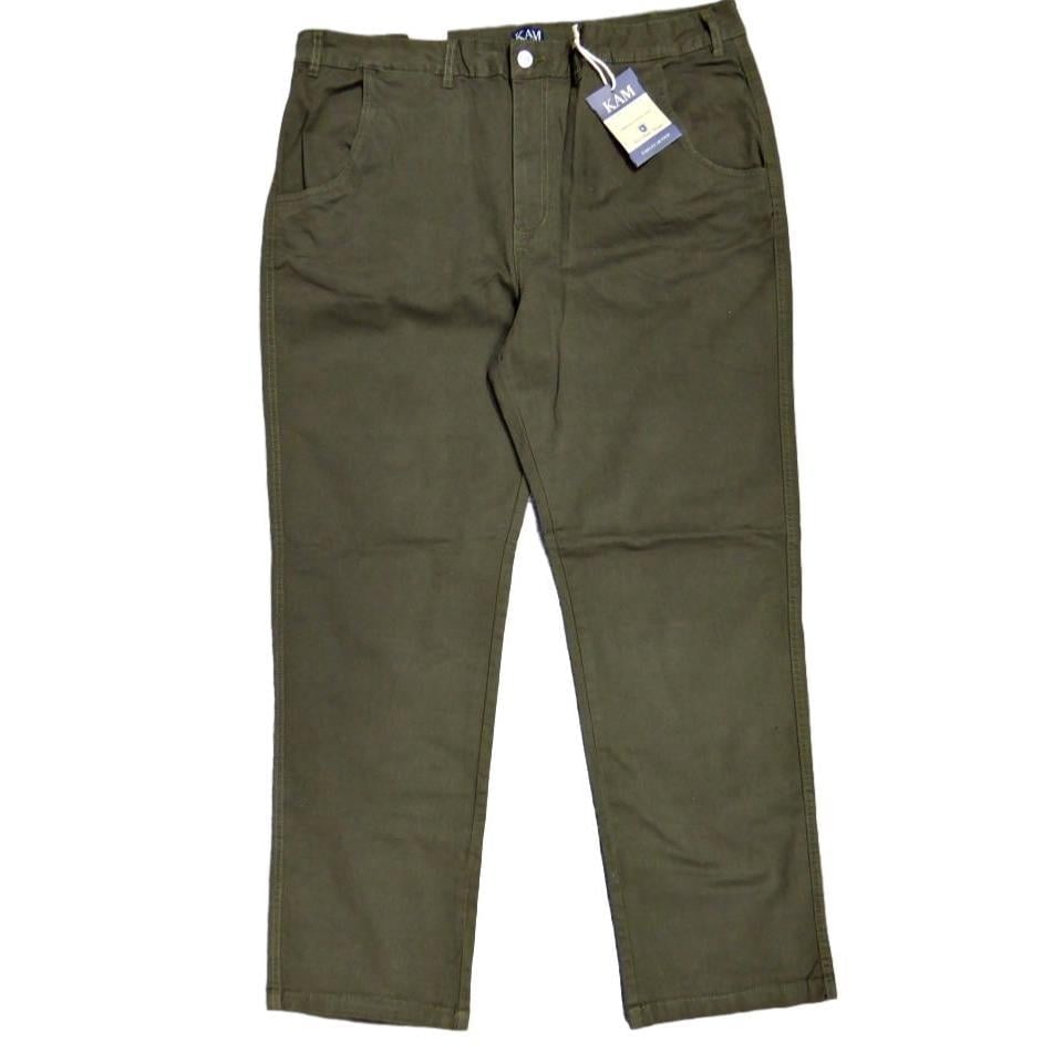 Kam Big Mans Cotton Stretch Chino Khaki KBS261