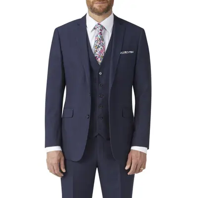 SKOPES HARCOURT TEXTURED TWEED EFFECT JACKET NAVY