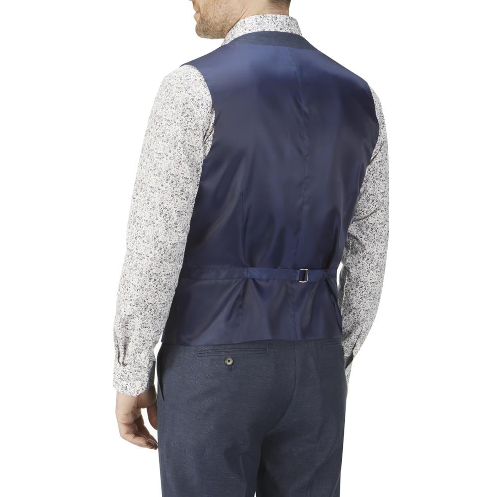 SKOPES CARLO LINEN BLEND WAISTCOAT NAVY
