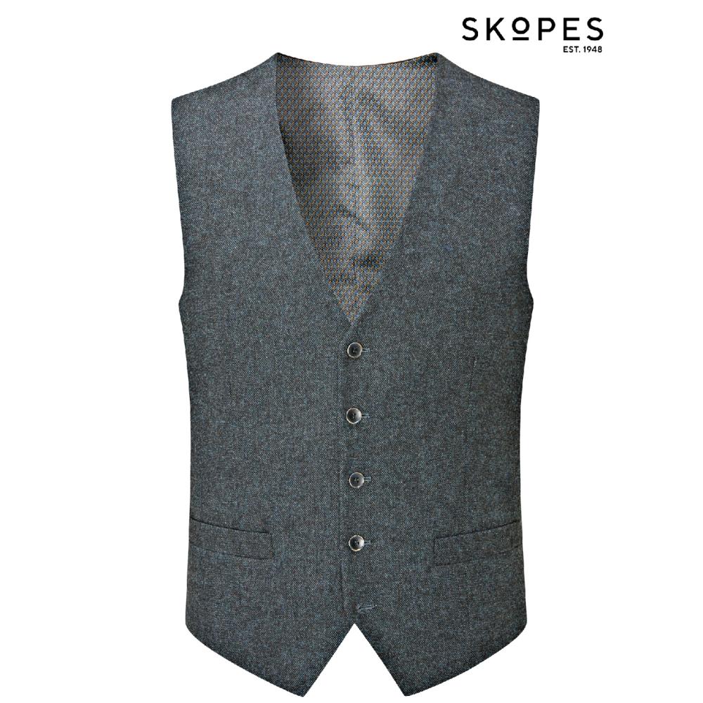 SKOPES RUTHIN WOOL BLEND WAISTCOAT TEAL