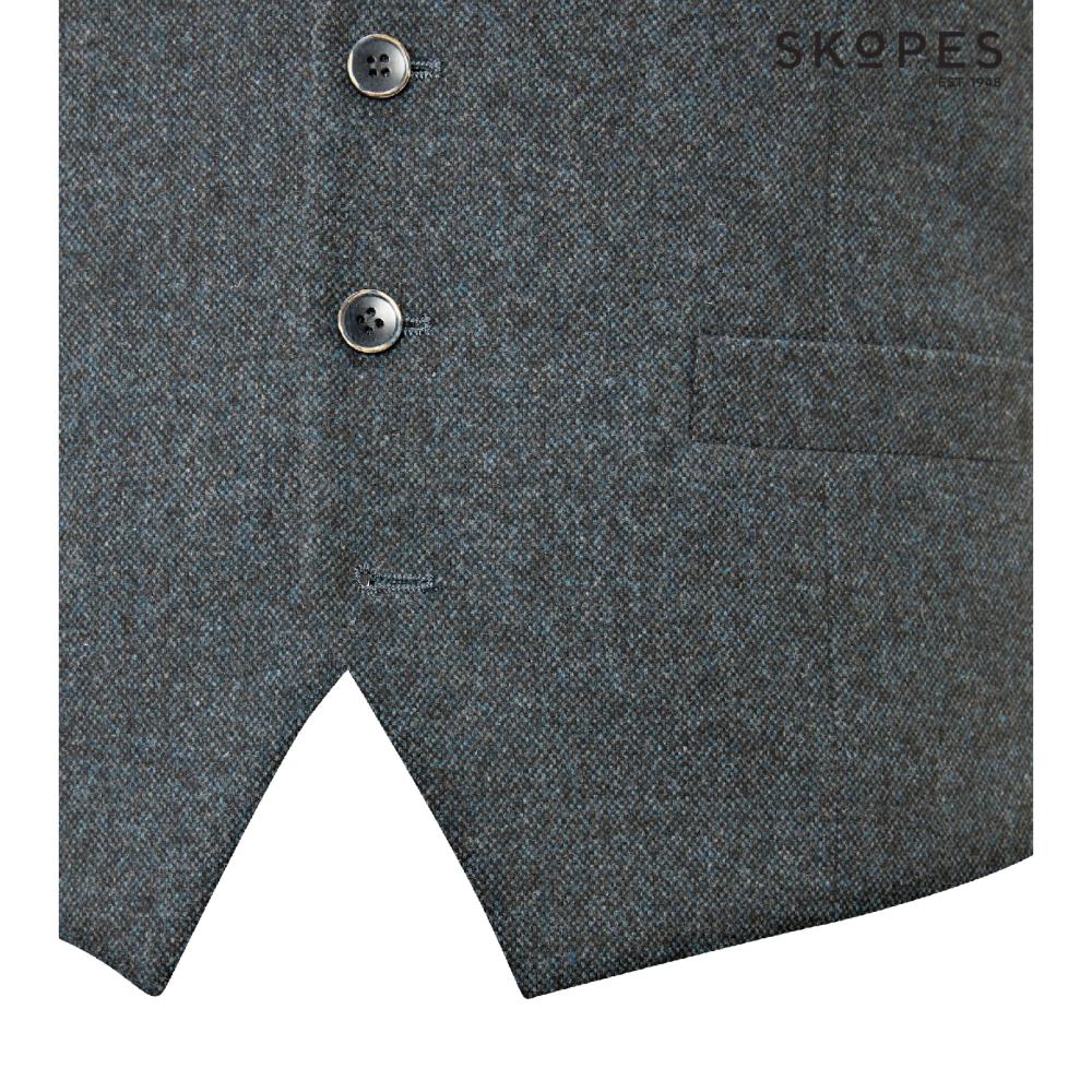 SKOPES RUTHIN WOOL BLEND WAISTCOAT TEAL