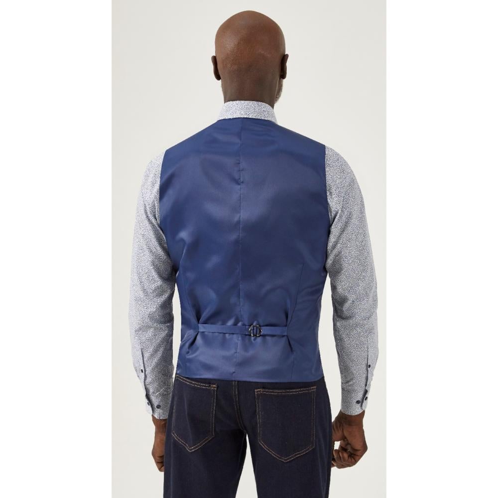 SKOPES RUTHIN WOOL BLEND WAISTCOAT BLUE