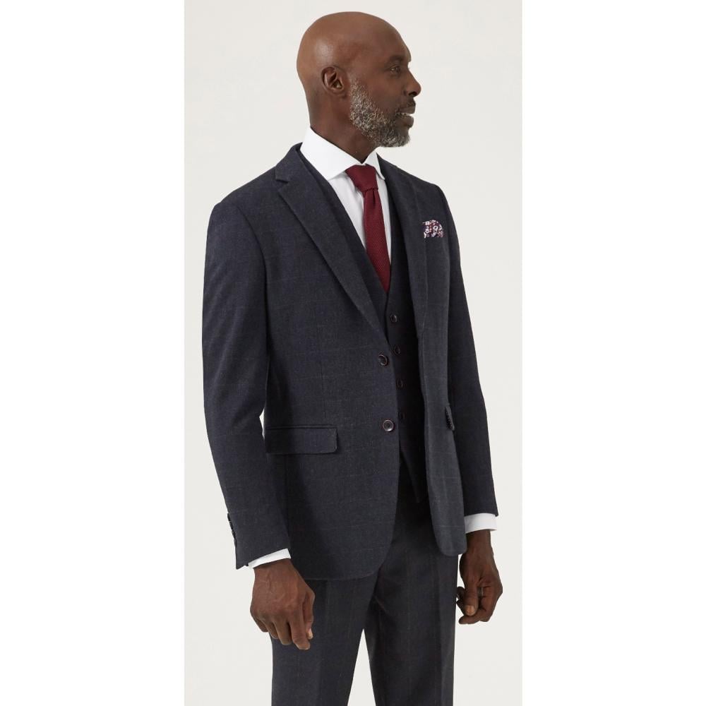 SKOPES AIKEN WOOL BLEND JACKET NAVY RED CHECK