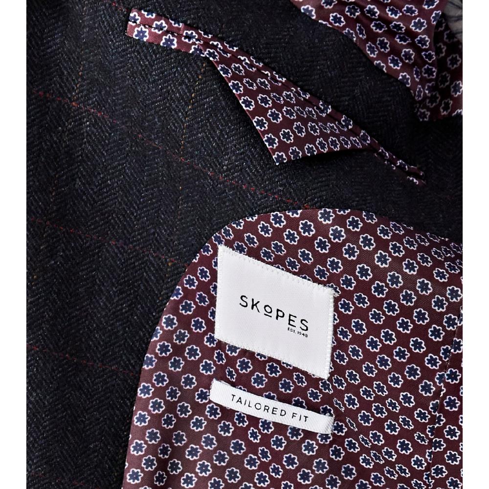 SKOPES AIKEN WOOL BLEND JACKET NAVY RED CHECK