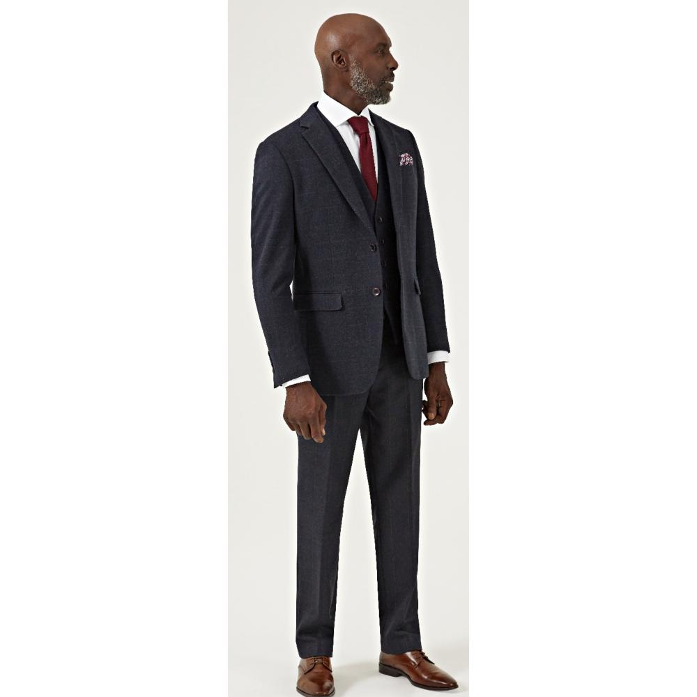 SKOPES AIKEN WOOL BLEND JACKET NAVY RED CHECK