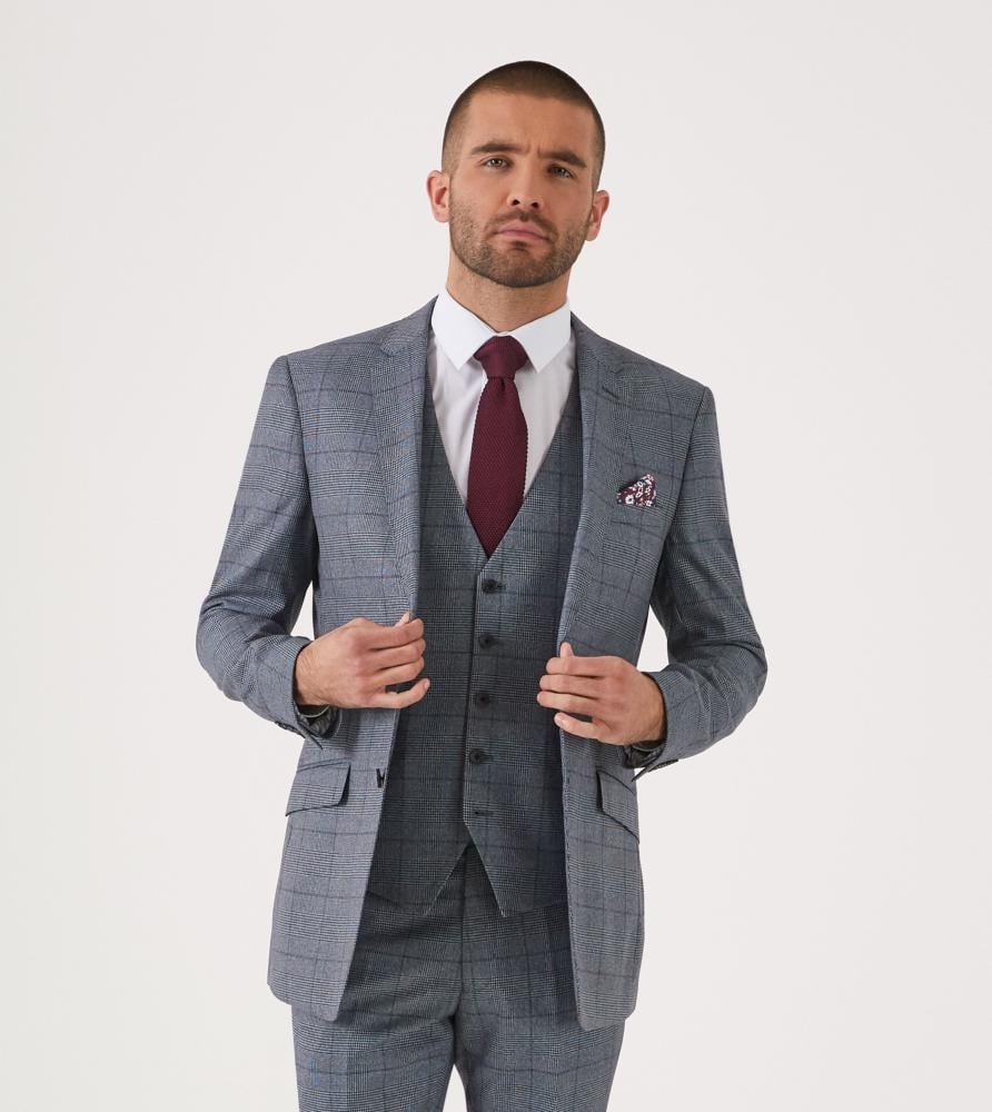 REECE - SKOPES TAILORED HERITAGE CHECK JACKET BLUE CHECK
