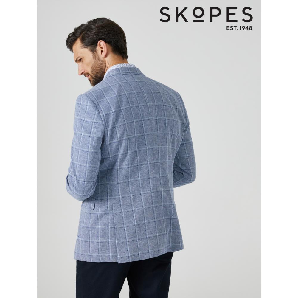 SKOPES LUMIS PALE BLUE CHECK LINEN / COTTON JACKET