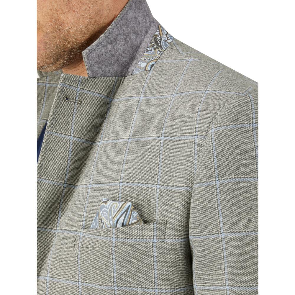 SKOPES LAZARRI LINEN BLEND CHECK JACKET SAGE / BLUE