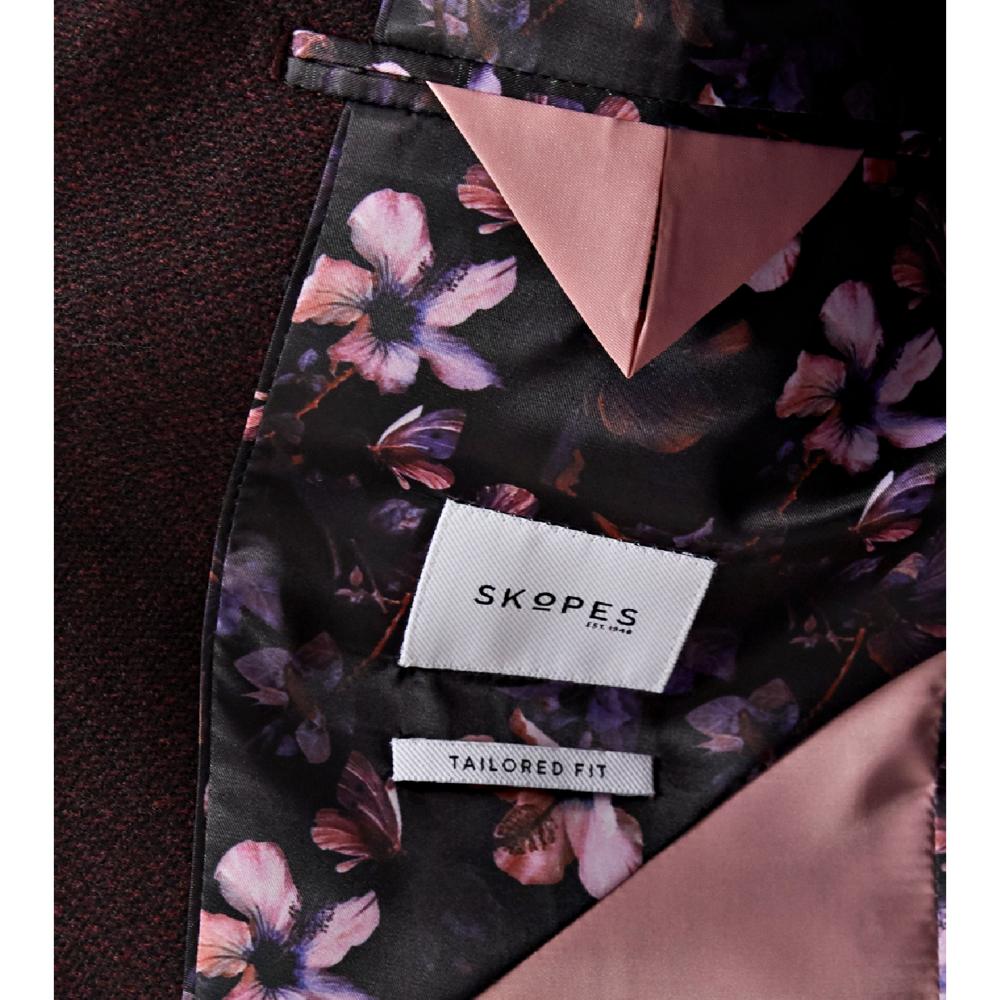 SKOPES BARON WOOL BLEND TEXTURED SPORTS JACKET BERRY 50" REGULAR