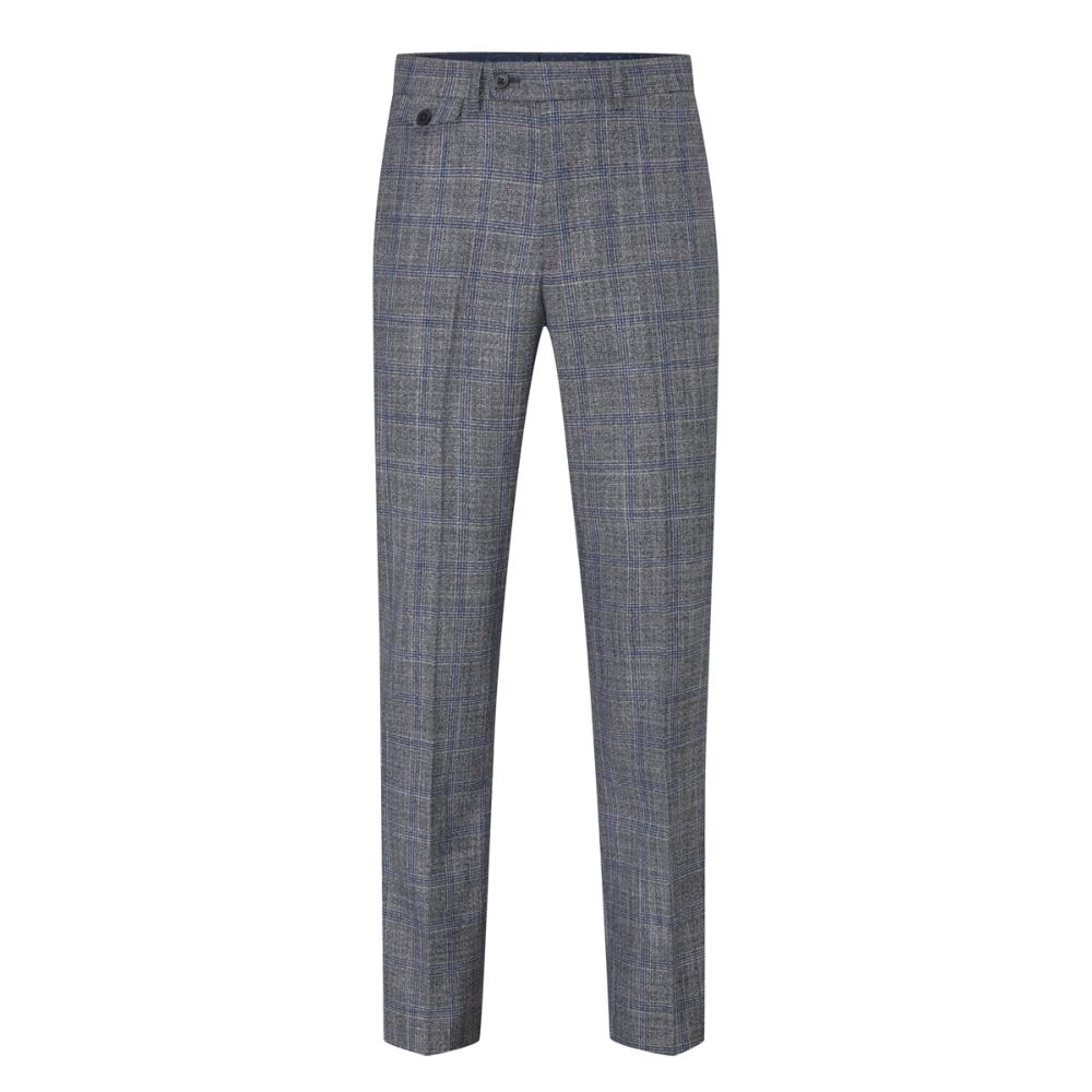 SKOPES ACARO LYFCYCLE SUIT RANGE GREY AND BLUE CHECK TROUSERS