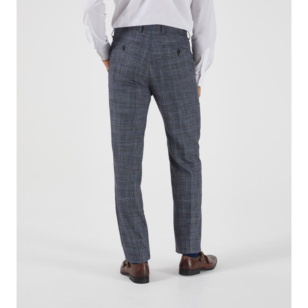 SKOPES ACARO LYFCYCLE SUIT RANGE GREY AND BLUE CHECK TROUSERS