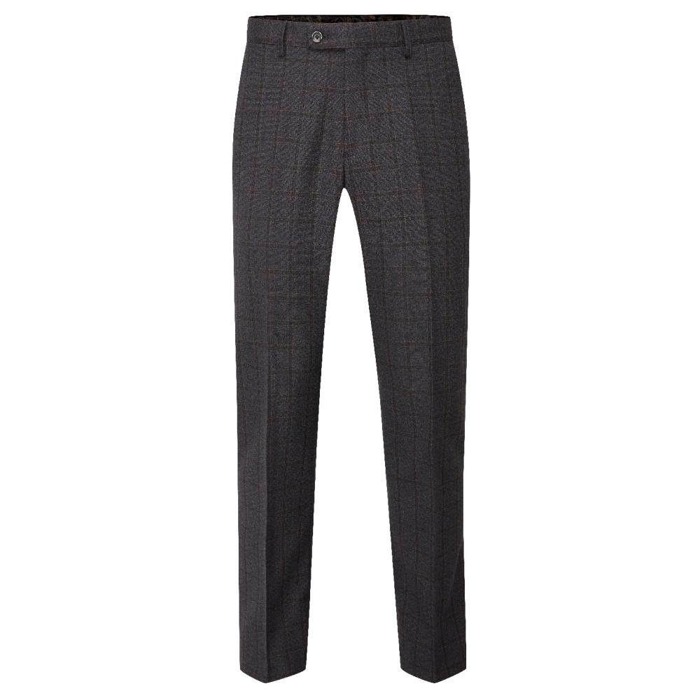 SKOPES CURRY TAILORED CHECK SUIT TROUSERS NAVY/RUST