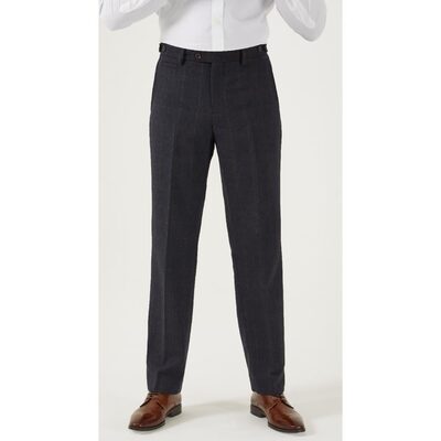 SKOPES AIKEN WOOL BLEND TROUSERS NAVY/RED CHECK