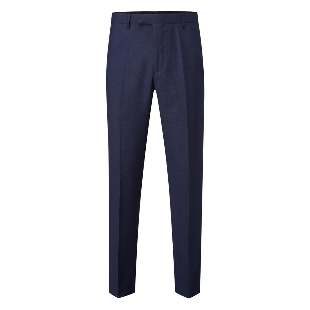 SKOPES HARCOURT TEXTURED TWEED EFFECT TROUSERS NAVY