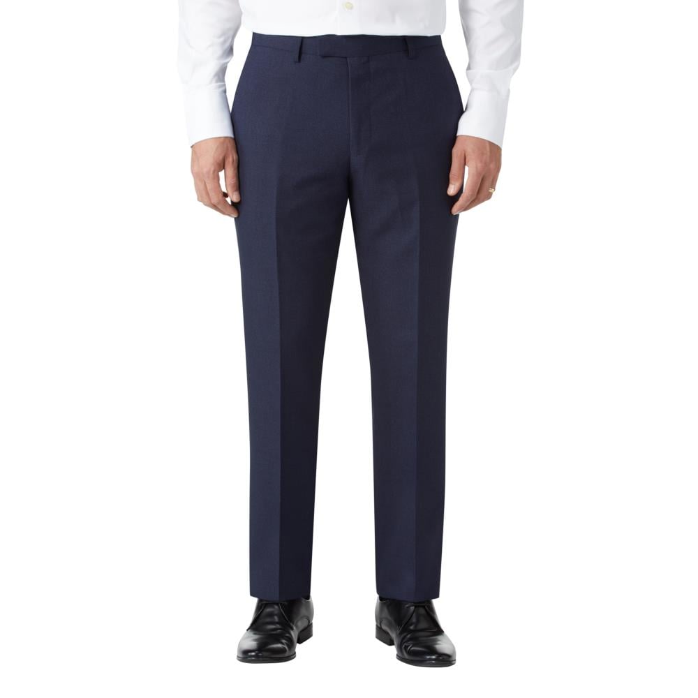 SKOPES HARCOURT TEXTURED TWEED EFFECT TROUSERS NAVY