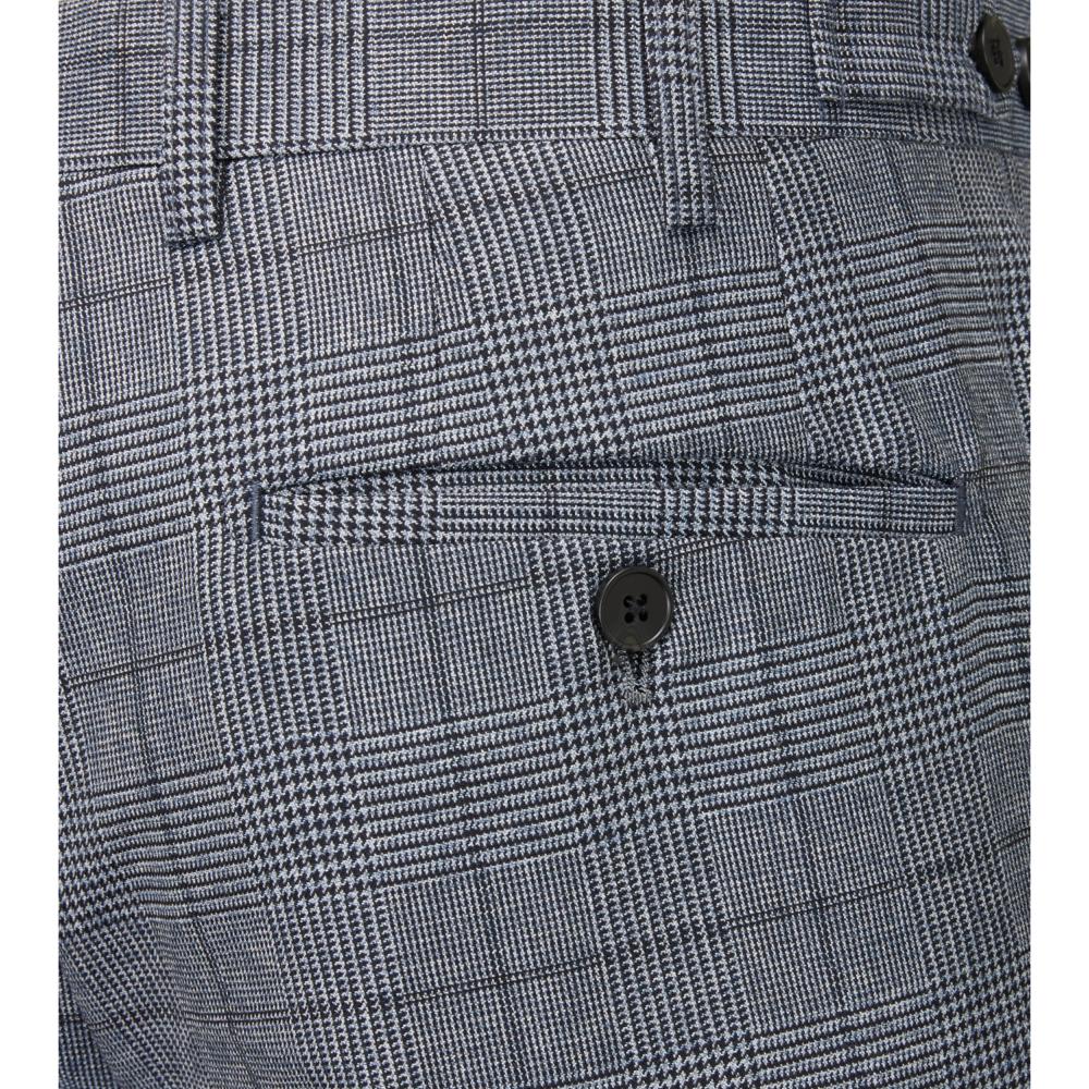 SKOPES REECE TAILORED HERITAGE CHECK TROUSERS BLUE CHECK